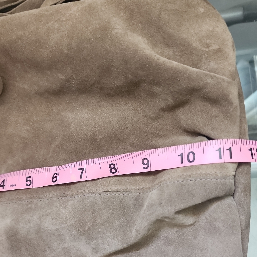 JJ Winters Kellie Tan Suede Fringe Slouchy Hobo Shoulder Bag Boho - Picture 13 of 17